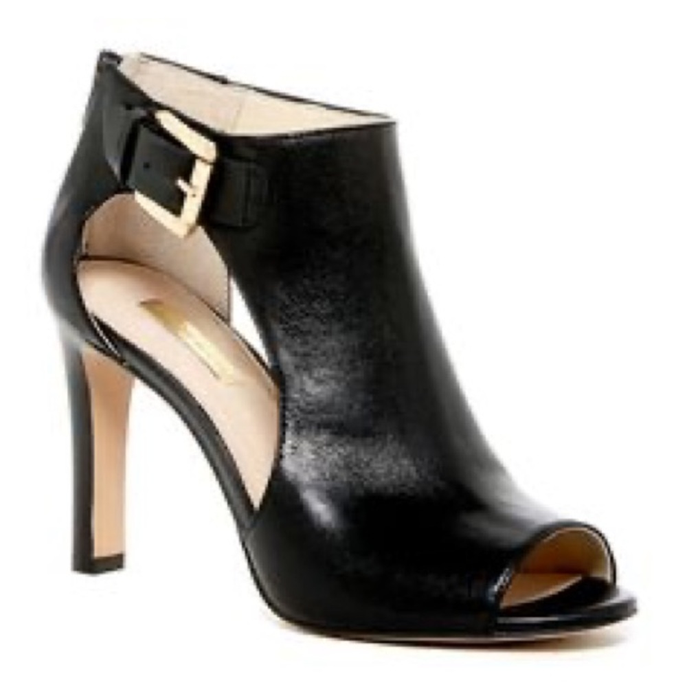 Louise Et Cie Olivia Leather Peep Toe Booties